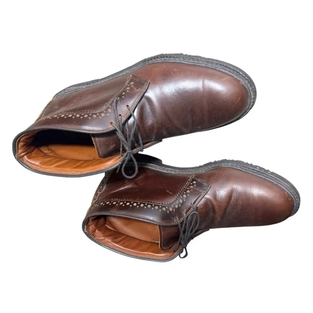 Allen Edmonds Bellevue Chukka Ankle Boots Men's 10 Brown Leather Brogue Outdoor